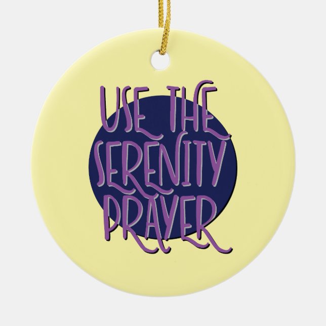 Använd Serenity Prayer Recovery Slogan Ornament (Framsidan)