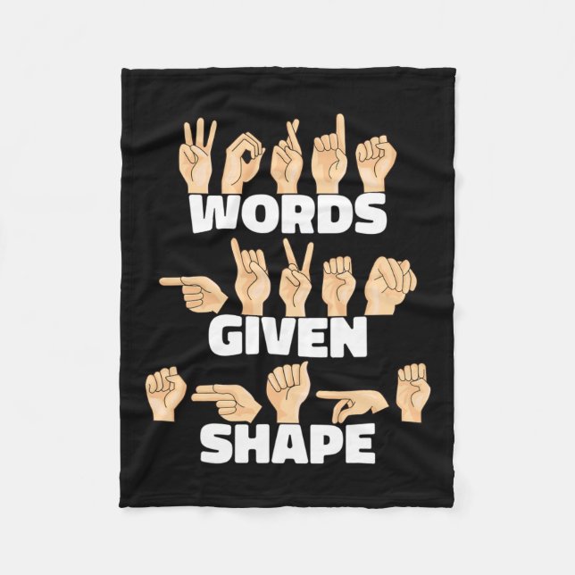 Använd Shape Asl American Sign Language Fleecefilt (Framsidan)