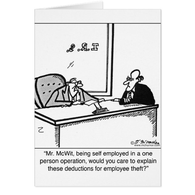 Använd själv - & anställdstöld hälsningskort (Framsidan)