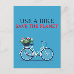 Använda a Bike Räddar planetet Vykort