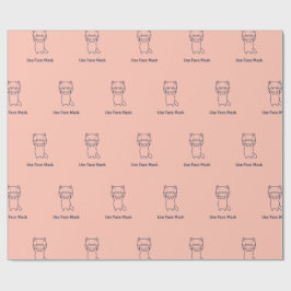 ANVÄNDA ANSIKTE MASK KITTEN Wrapping Papper Presentpapper