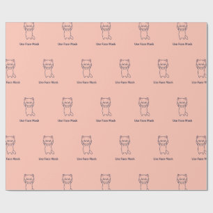 ANVÄNDA ANSIKTE MASK KITTEN Wrapping Papper Presentpapper