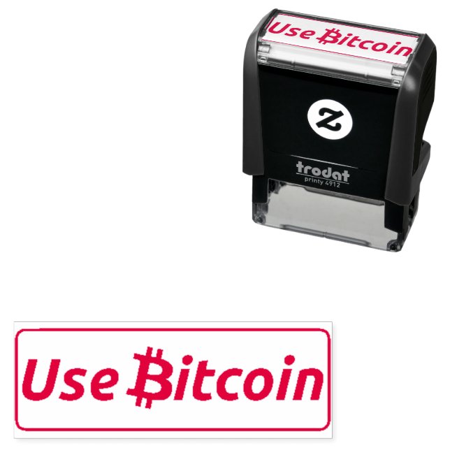 Använda Bitcoin Self Inking Rubber Frimärke ₿ Självfärgande Stämpel (In Situ)