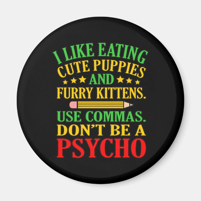 Använda Commas English Language Teacher Teach Stud Magnet (Framsidan)