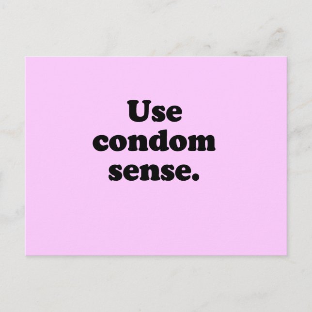 ANVÄNDA CONDOM SENSE VYKORT (Framsida)