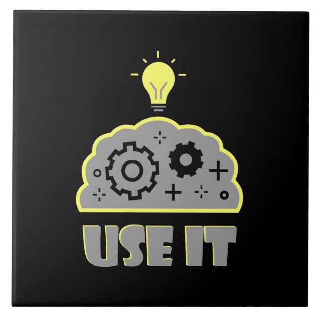 Använda din hjärna kakelplatta (Framsidan)