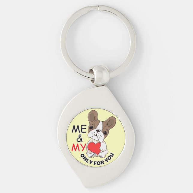 ANVÄNDA DIN HJÄRT_Metall-Gult för nyckelkedja (Framsidan)