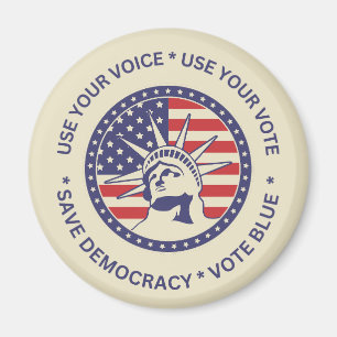 Använda Din rösträtt Patriotic Liberty Badge Magnet