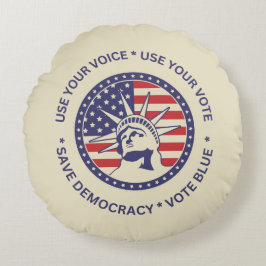 Använda Din rösträtt Patriotic Liberty Badge Rund Kudde