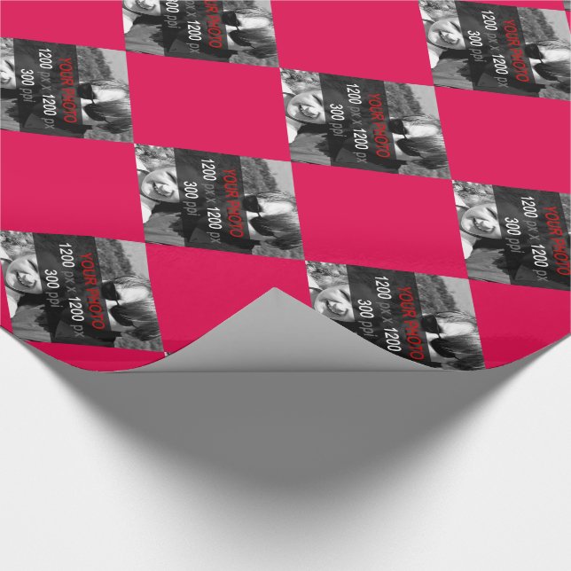 Använda ditt eget foto på Papper rödvikning Presentpapper (Hörn)
