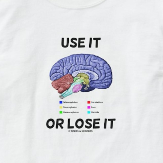 Använda eller förlorad (hjärnanatomi Humor) Tee (Thoughtful brainy advice for anyone who understands that it's important to "Use It Or Lose It")