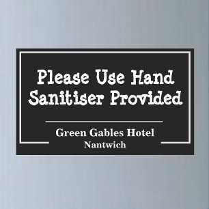 Använda Hand Sanitiser. Hotel Bathroom Rektangulärt Klistermärke