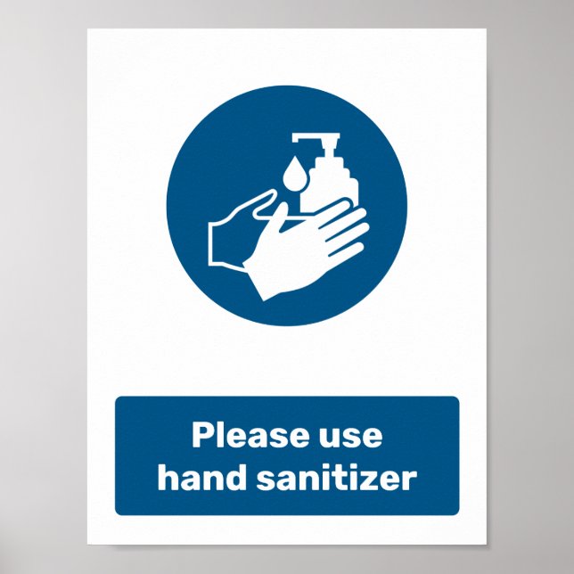 Använda Hand Sanitizer Poster (Framsidan)
