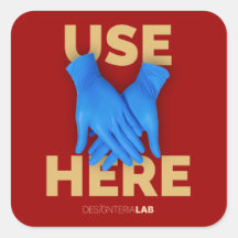 Använda Handskar här (Mörk)