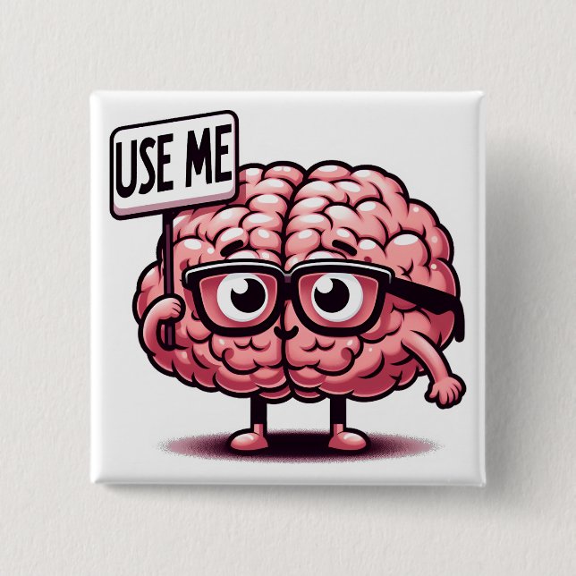 Använda Me Funny Brain Knapp (Framsida)