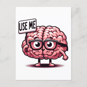 Använda Me Funny Brain Sticker Vykort
