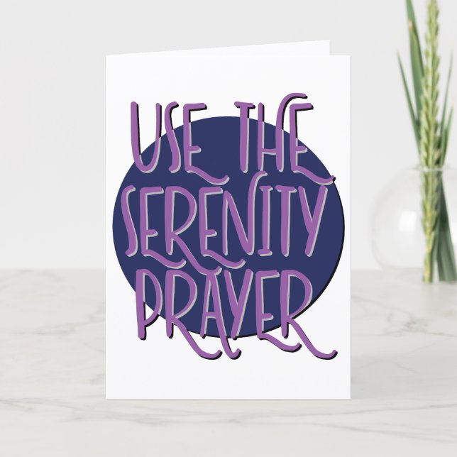 Använda Serenity Prayer Recovery Slogan Kort (Framsida)