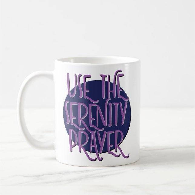 Använda Serenity Prayer Recovery Slogan Mugg (Vänster)