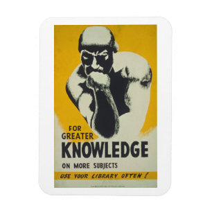 Använda Vintage affisch Bibliotek Magnet