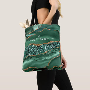 Användarnamn för Emerald Grönt Guld Glitter Tote B Tygkasse