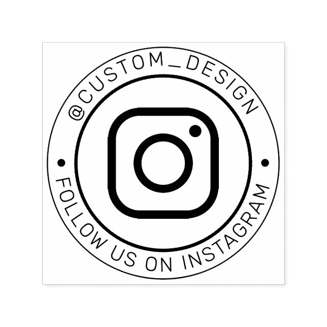 Användarnamn för Instagram-anpassningsbar | Följ o Självfärgande Stämpel (Design)