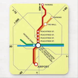 Användbar Atlanta tunnelbanankarta Musmatta
