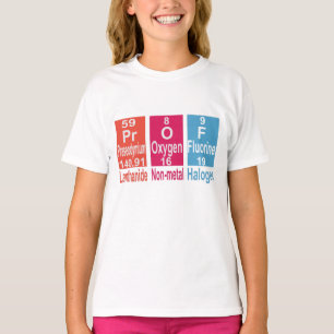 ANVÄNDNING AV INSLAG PÅ PERIODISKA BORD FÖR SPE T SHIRT