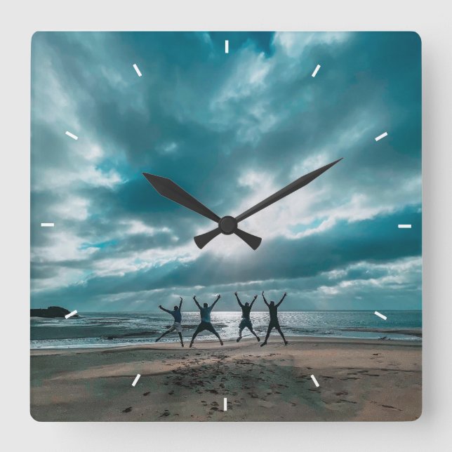 Använt med köldknäpp för familjeträd fyrkantig klocka (Framsida)