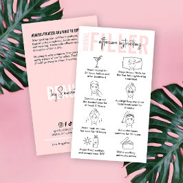 Anvisningar för efterbehandling av kvinnlig Rosa D Visitkort