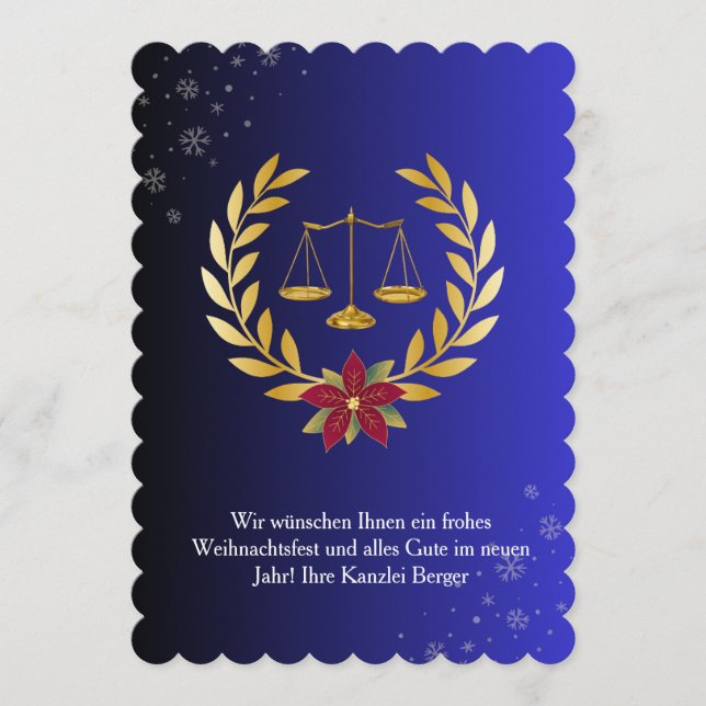 Anwalt Geschäfts-Weihnachtskarte für Rechtsanwälte Julkort (Framsida)
