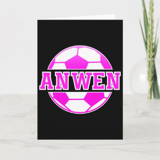 Anwen Namn Flickor Fotboll Spela Fotboll Sport Fan Kort