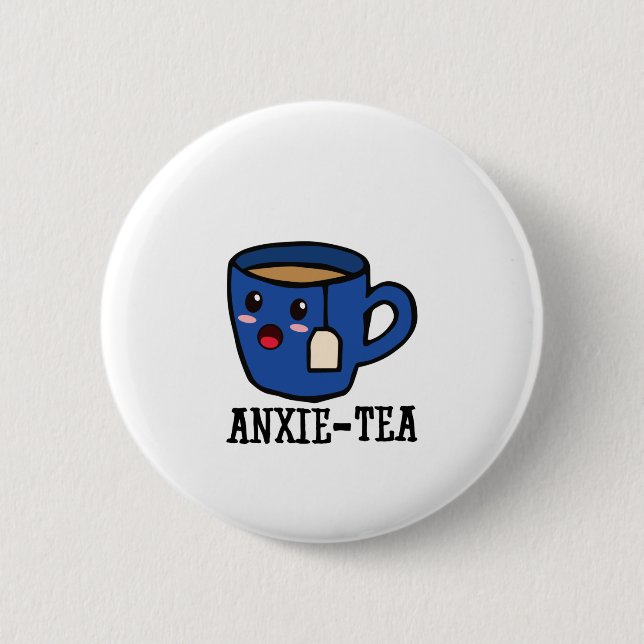 Anxie-tea, Pun för psykisk ohälsa Knapp (Framsida)