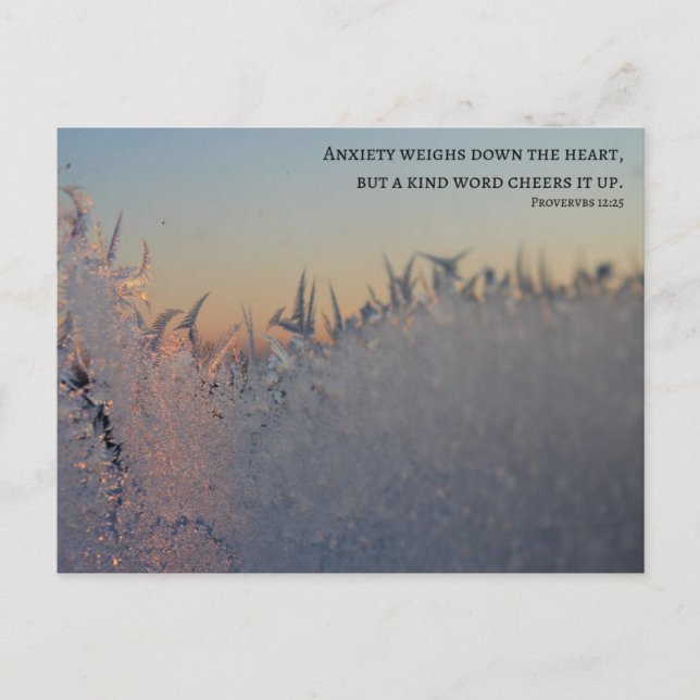 Anxiety Bible Verse Snö Flakes Vykort (Framsida)