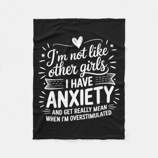 Anxiety Humor For Women With Overstimulation  Fleecefilt (Framsidan)