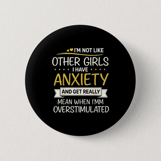 Anxiety Humor For Women With Overstimulation  Knapp (Framsida)