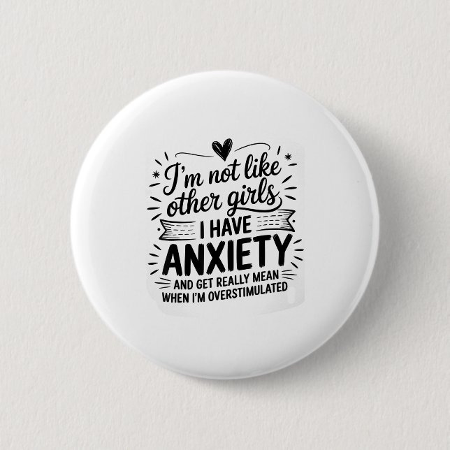 Anxiety Humor For Women With Overstimulation  Knapp (Framsida)