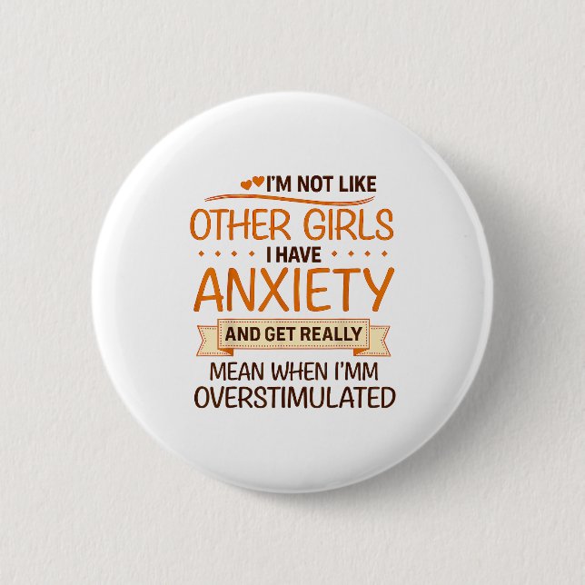 Anxiety Humor For Women With Overstimulation  Knapp (Framsida)