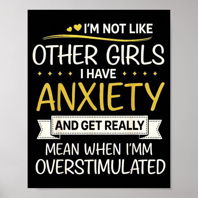 Anxiety Humor For Women With Overstimulation  Poster (Framsidan)