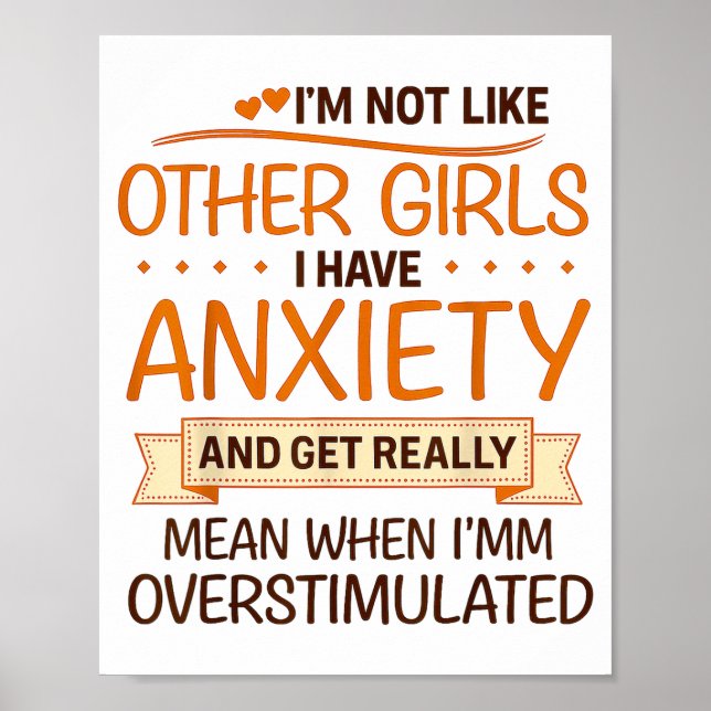 Anxiety Humor For Women With Overstimulation  Poster (Framsidan)