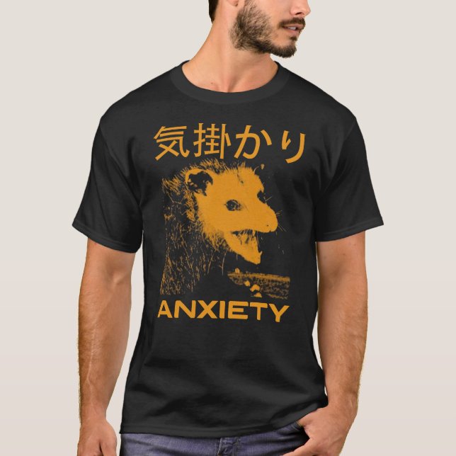 Anxiety Opossum japansk T Shirt (Framsida)
