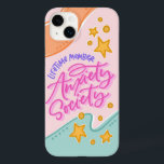 Anxiety Society Fodral-Mate iphone case<br><div class="desc">Några kärlek för den ängslan! Design innehåller frasen "Anxiety Society Livtime Member" med färgstarka illustrerade accents.</div>
