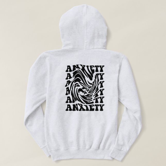 "Anxiety Swirl" optical Illusion Hoodie - T Shirt (Design baksida)