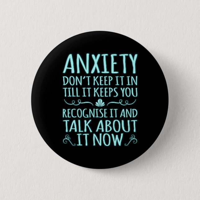 Anxiety Talk Om IT PTFD Awareness Ribbon Supply Knapp (Framsida)