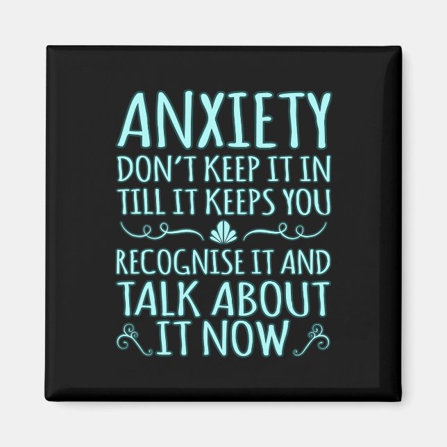 Anxiety Talk Om IT PTFD Awareness Ribbon Supply Magnet (Framsidan)
