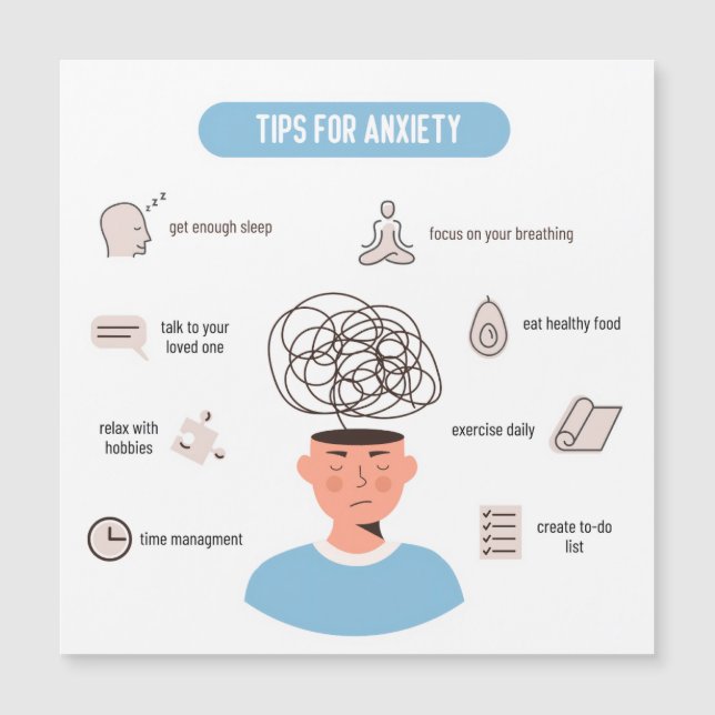 Anxiety Tips Minimal Mental Health Art (Framsida)