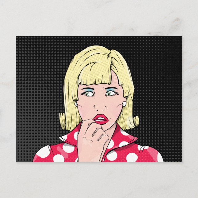 Anxiety Woman Vykort (Framsida)