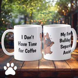 Anxious French Bulldog Cartoon Coffee Mug Kaffemugg