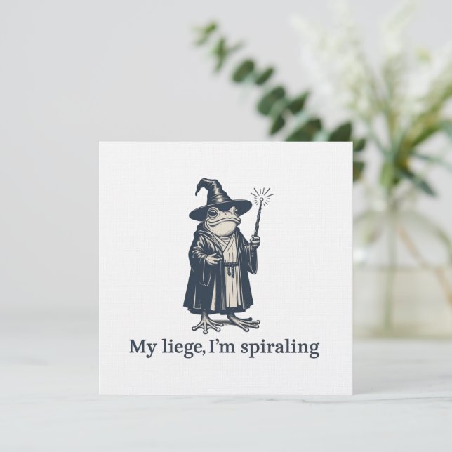 Anxious Frog Wizard Funny ADHD Neurodiversity  Inbjudningar (Stående Fram)