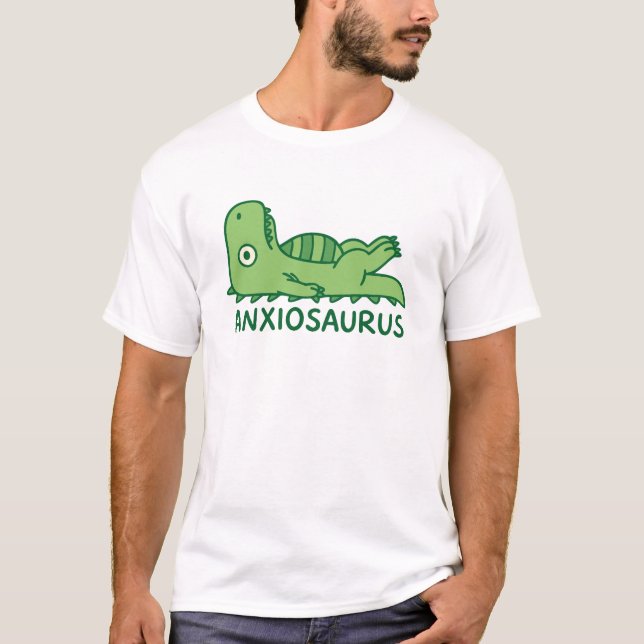 Anxiousaurus Psykisk Hälsa Ångest Pun T Shirt (Framsida)