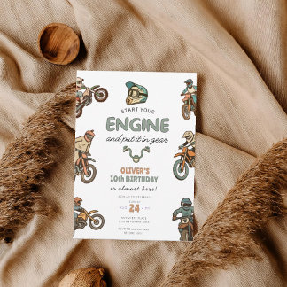 Any age Dirt bike boy birthday Inbjudningar